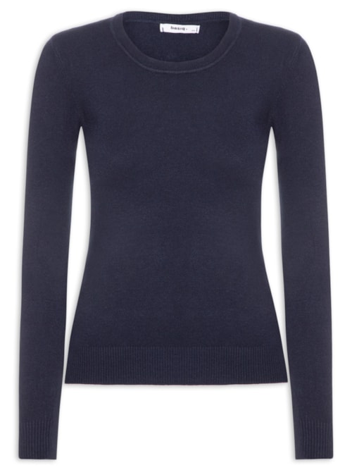 Blusa Feminina Tricot Básica - Azul