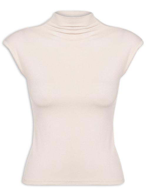 Blusa Feminina Tricot Básica - Bege