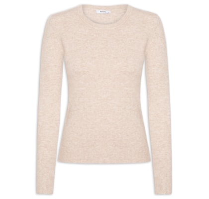 Blusa Feminina Tricot Básica - Bege