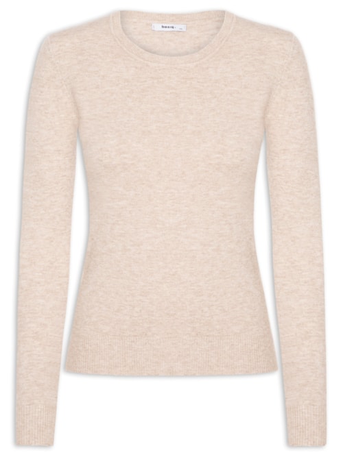 Blusa Feminina Tricot Básica - Bege