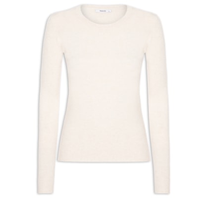 Blusa Feminina Tricot Básica - Bege
