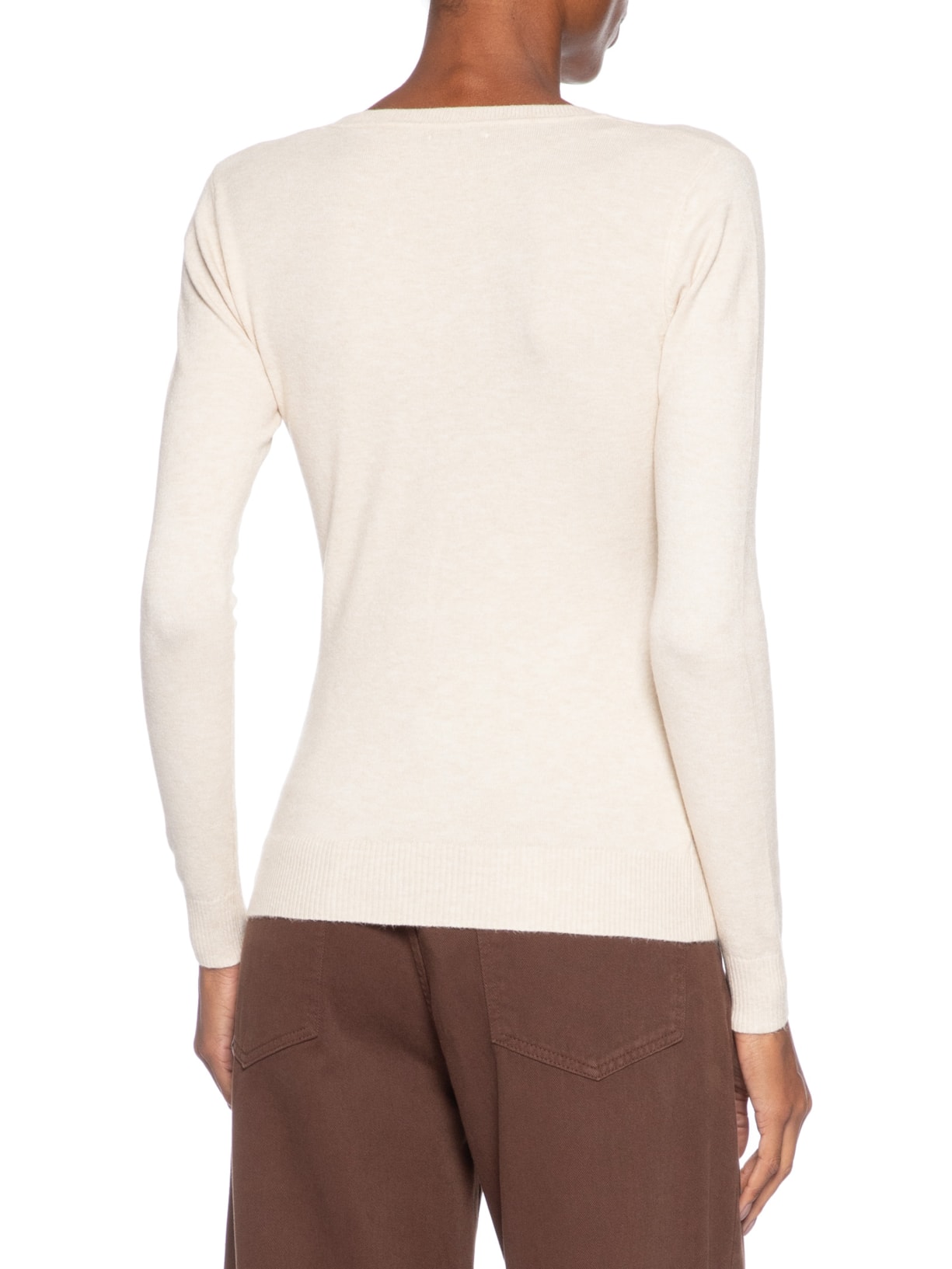 Blusa Feminina Tricot Básica Bege Basiq
