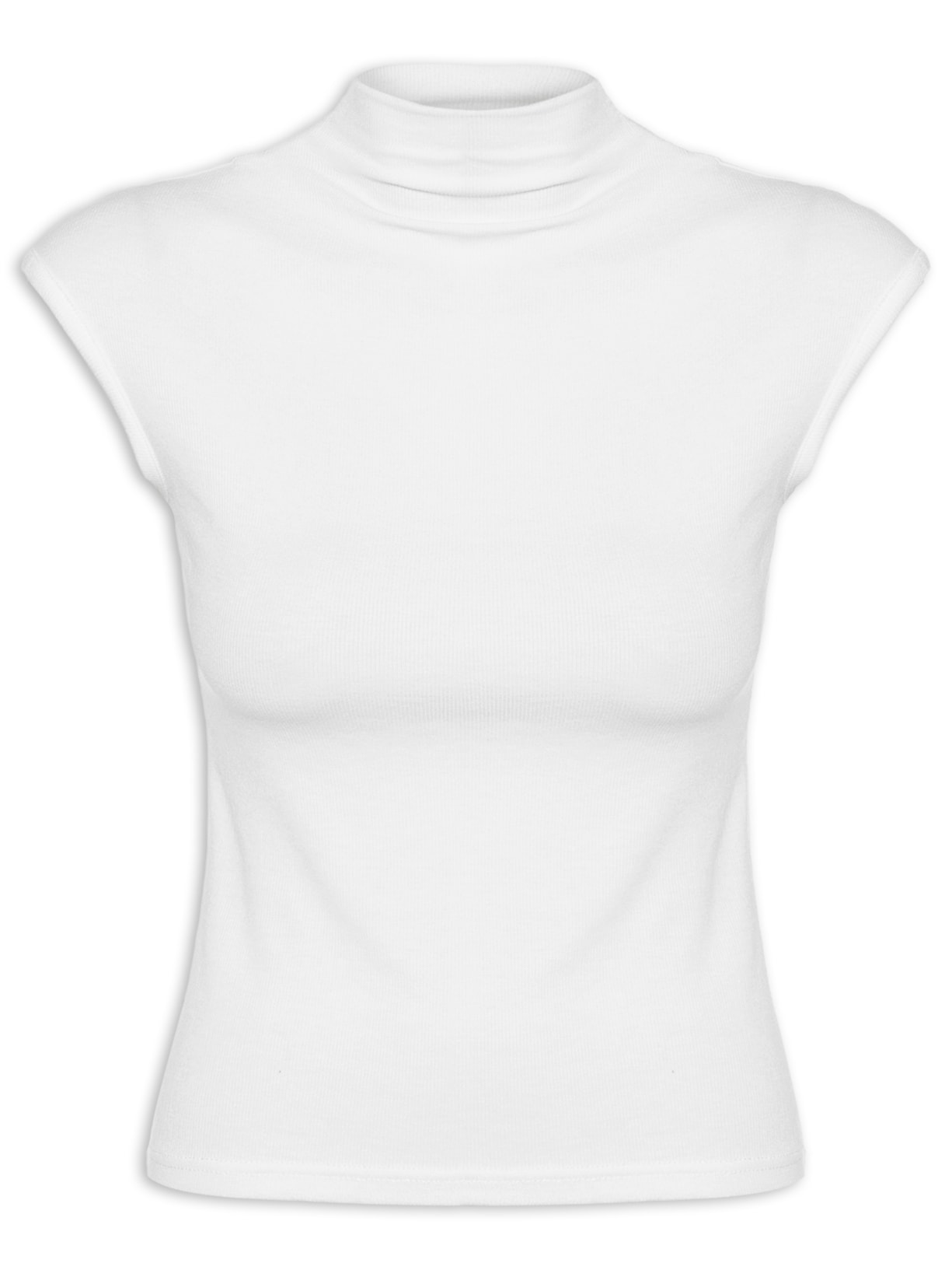 Blusa Feminina Tricot Básica Branco Basiq