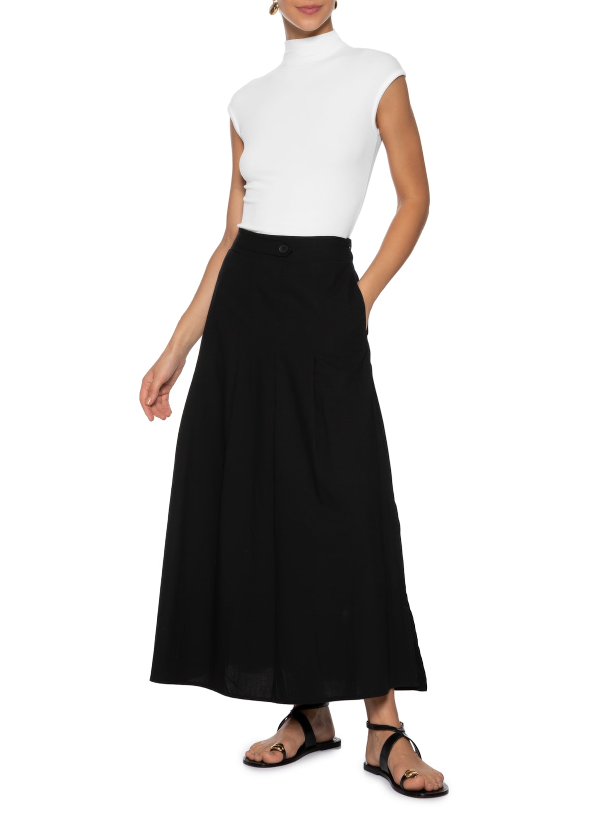 Blusa Feminina Tricot Básica Branco Basiq