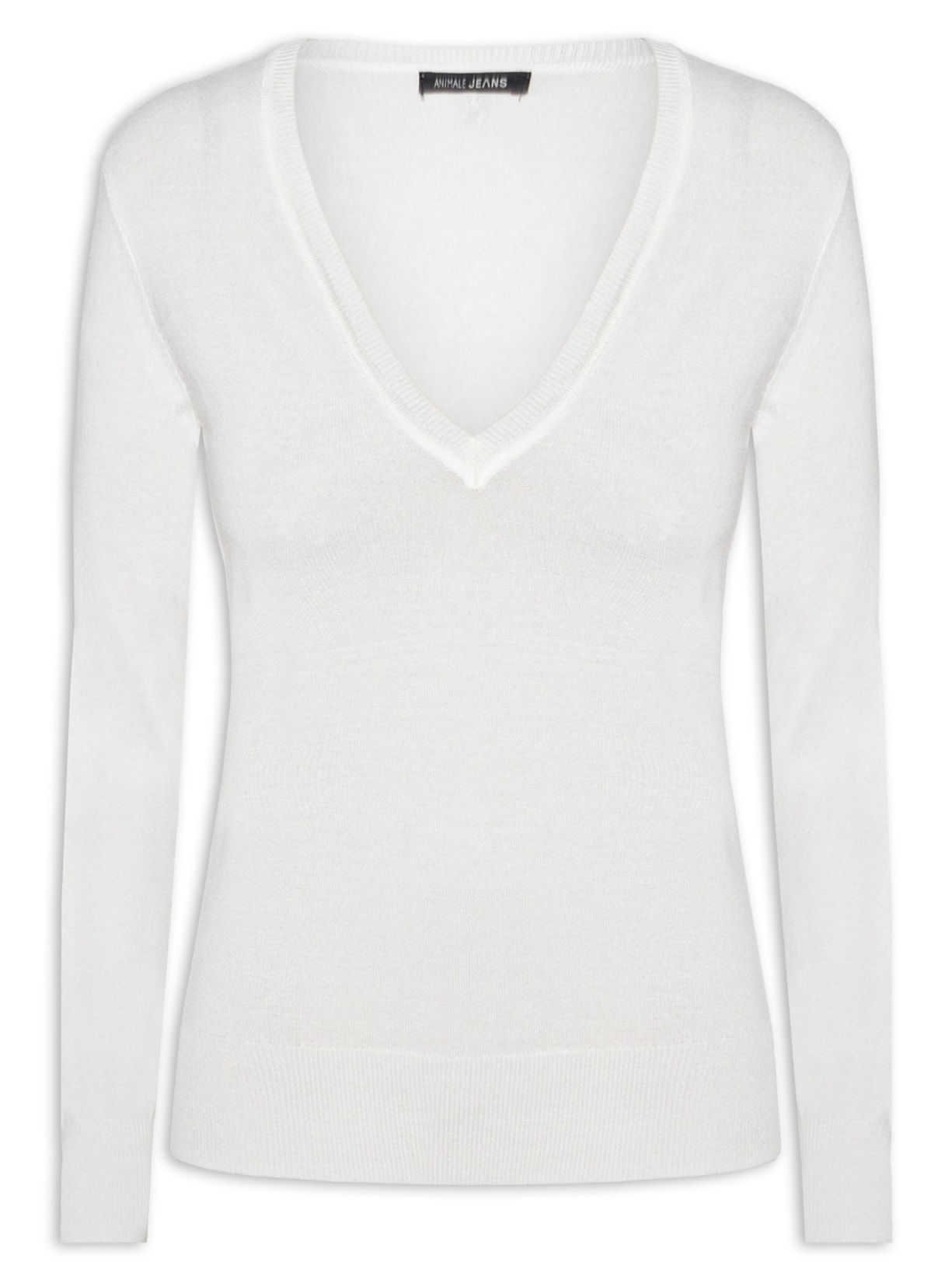 Blusa Feminina Tricot Básica Branco Animale Jeans