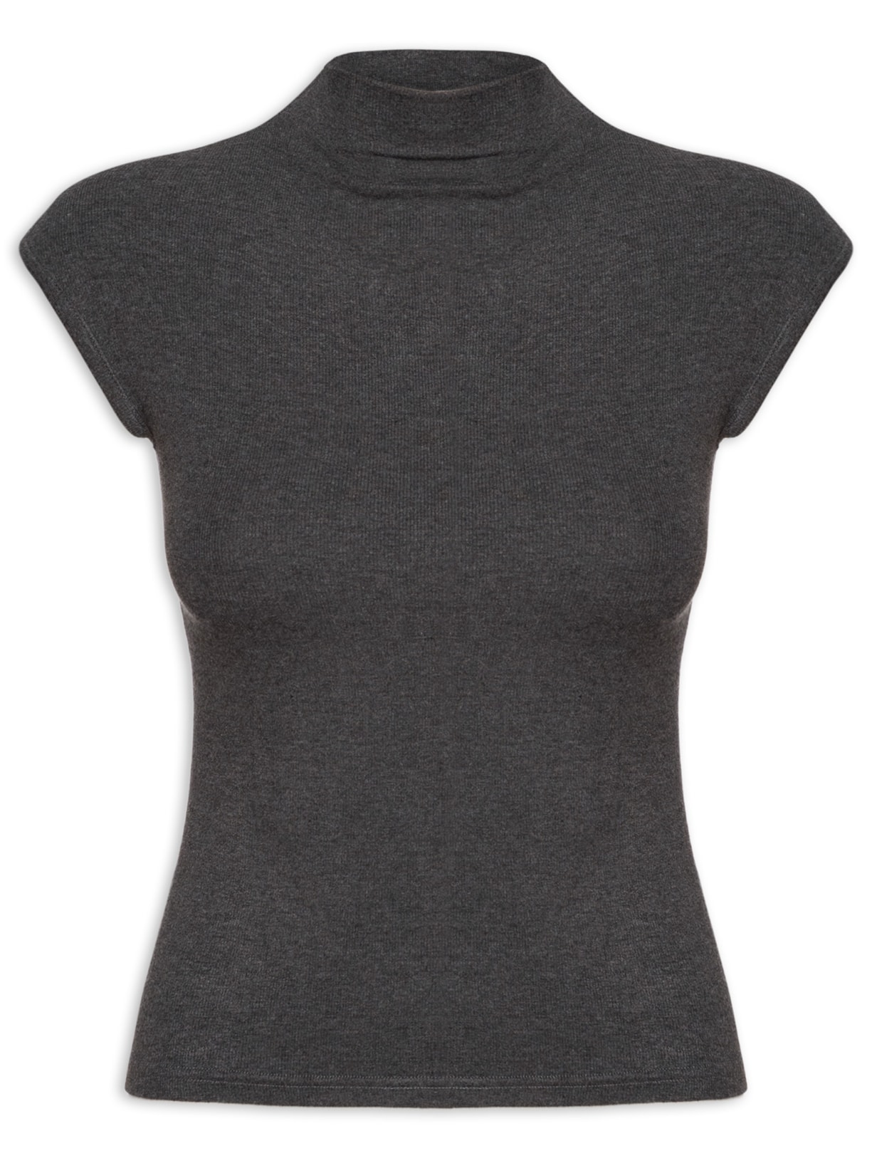 Blusa Feminina Tricot Básica - Cinza