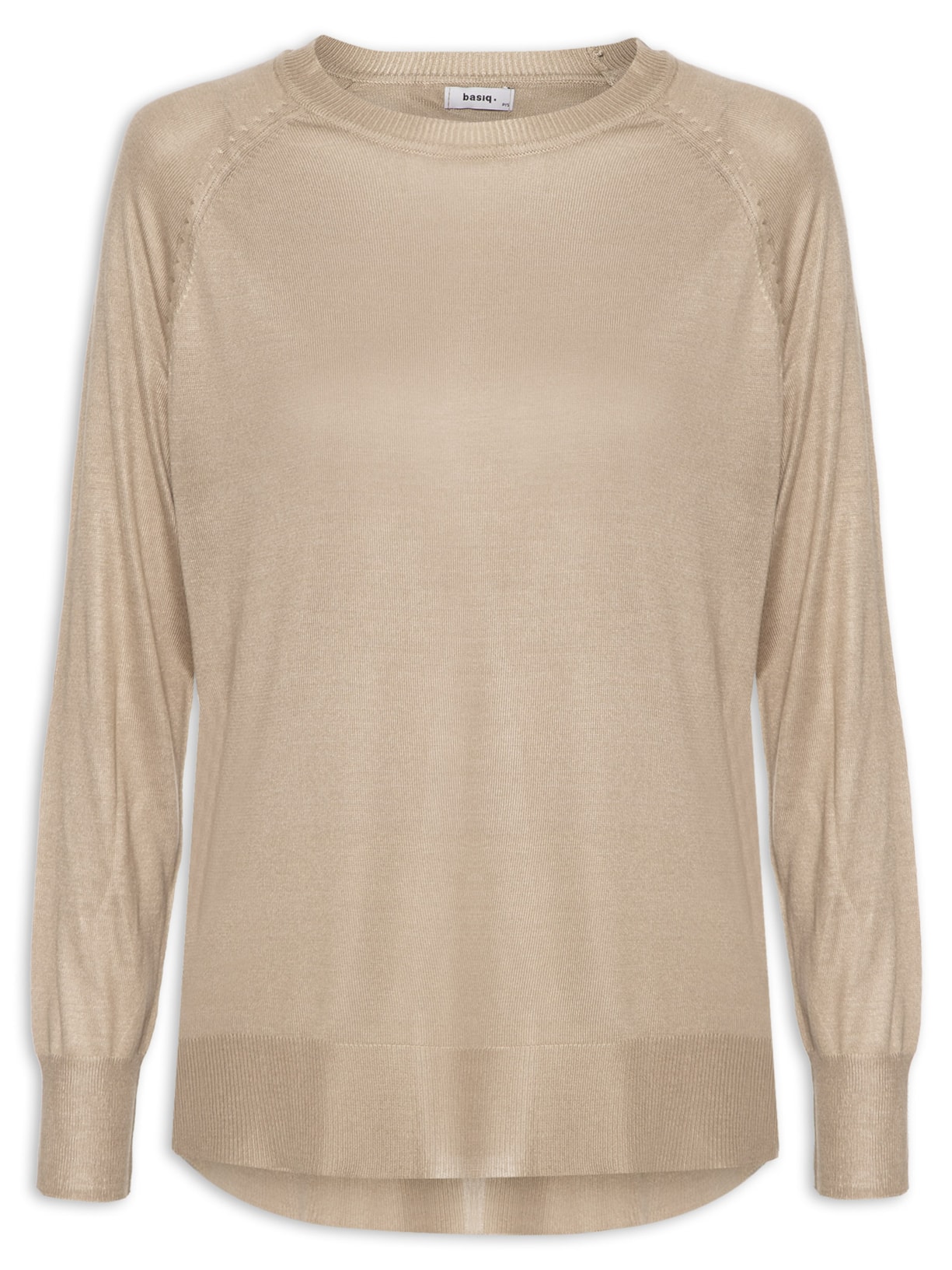 Blusa Feminina Tricot Básica Decote Redondo - Marrom