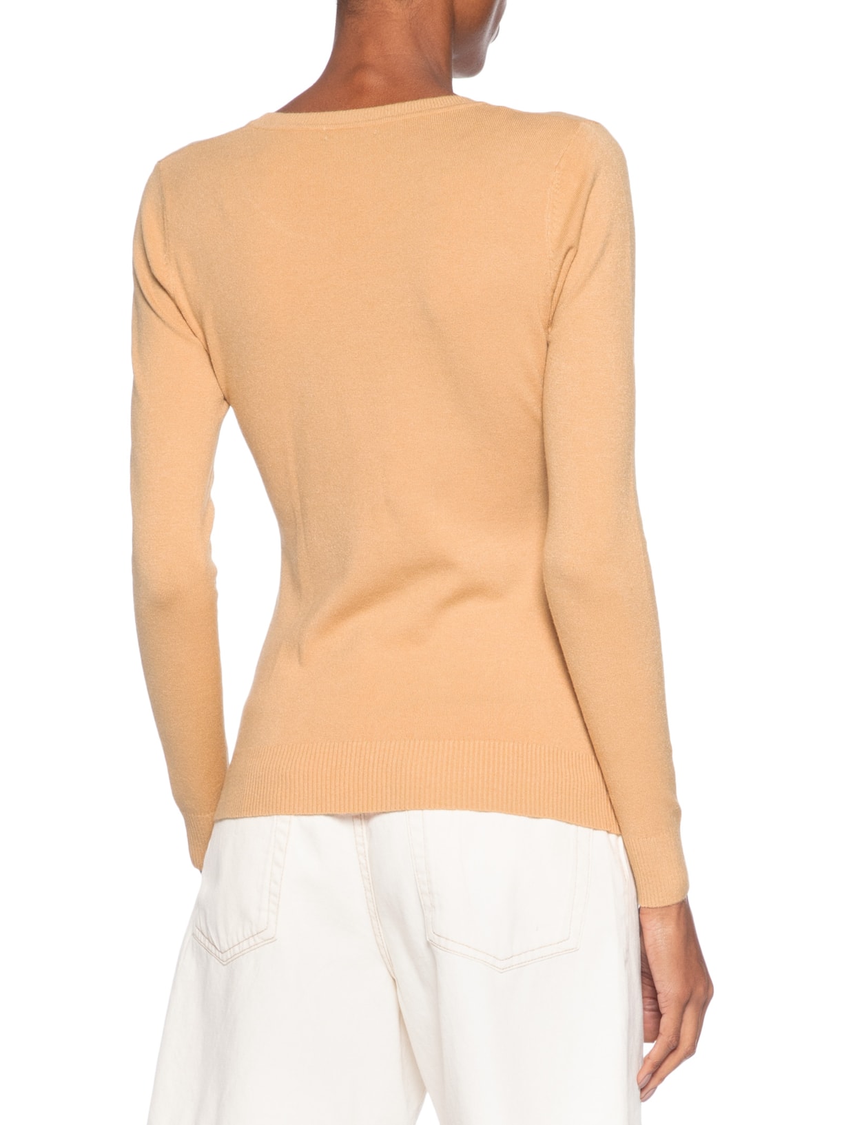 Blusa Feminina Tricot Básica Laranja Basiq