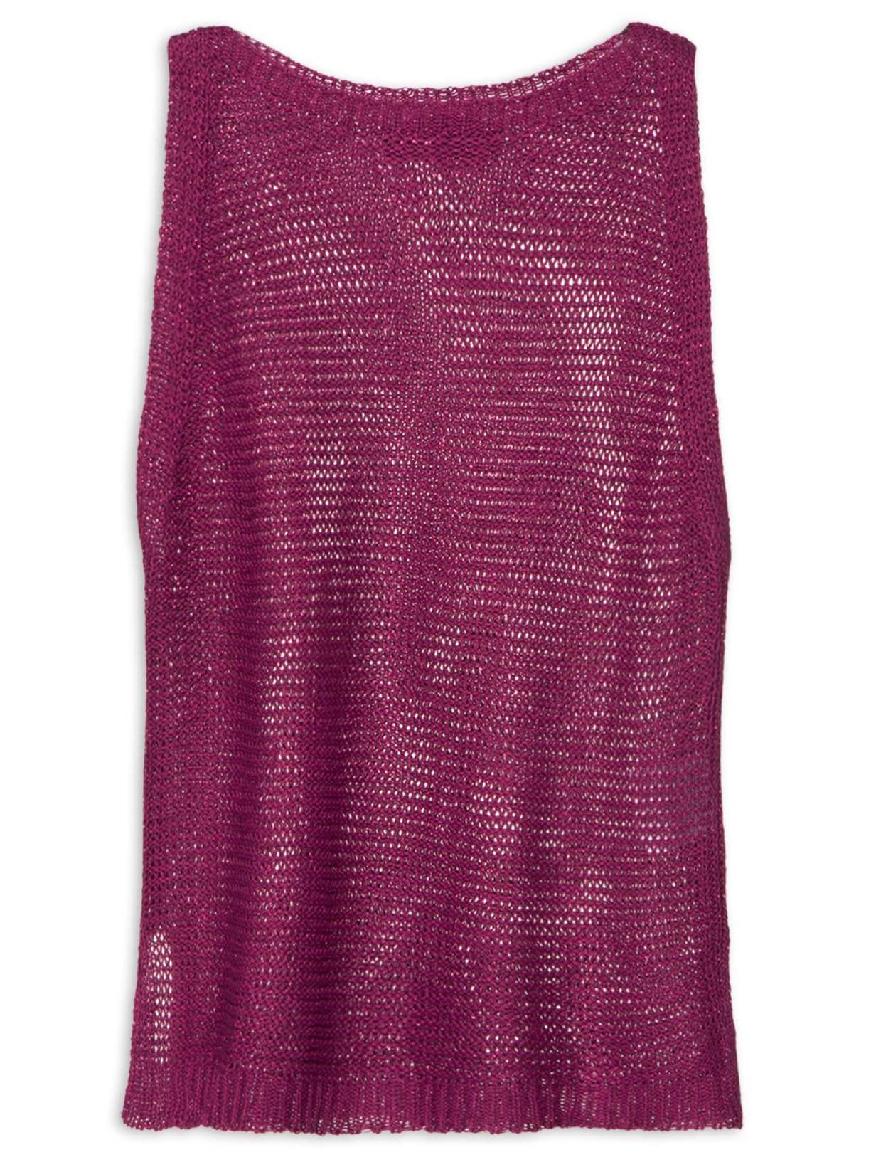 Blusa Feminina Tricot Básica Lurex Rosa Maria Filó