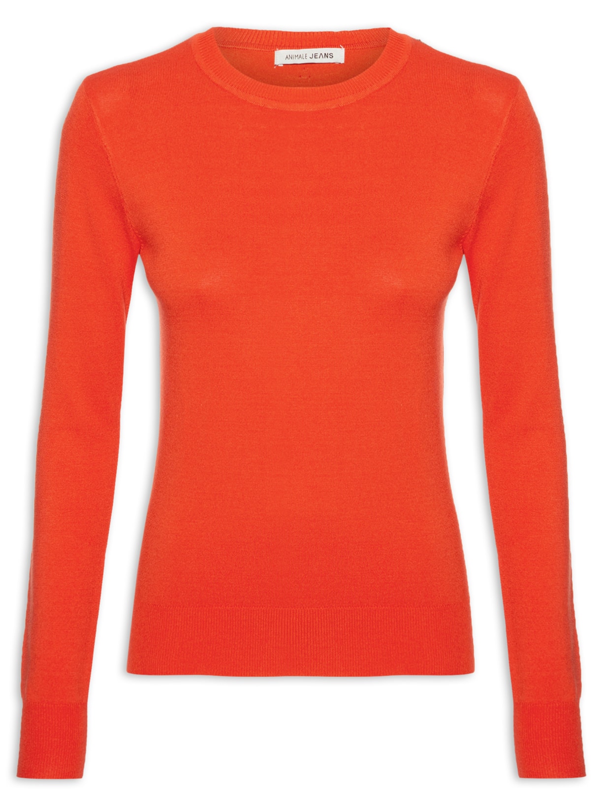 Blusa Feminina Tricot Básica Manga Longa - Laranja