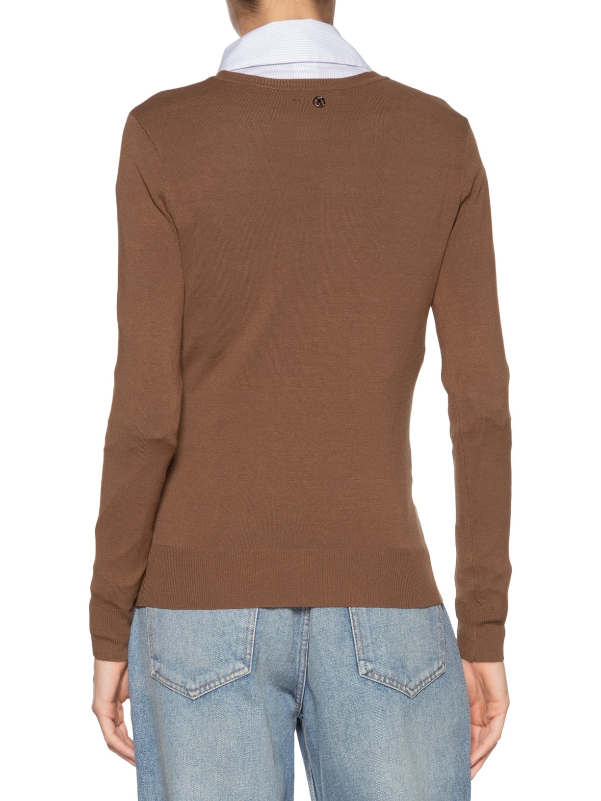 Blusa Feminina Tricot Básica Marrom Animale Jeans