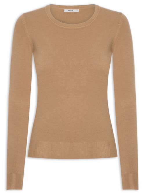 Blusa Feminina Tricot Básica - Marrom