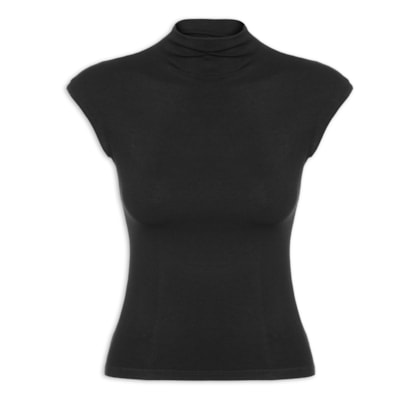 Blusa Feminina Tricot Básica - Preto
