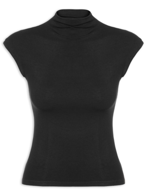 Blusa Feminina Tricot Básica - Preto
