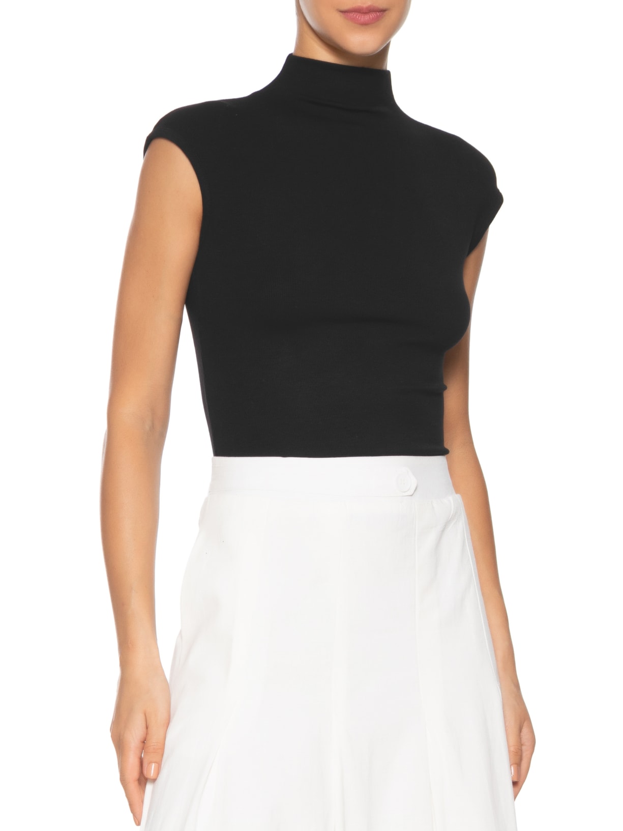 Blusa Feminina Tricot Básica Preto Basiq