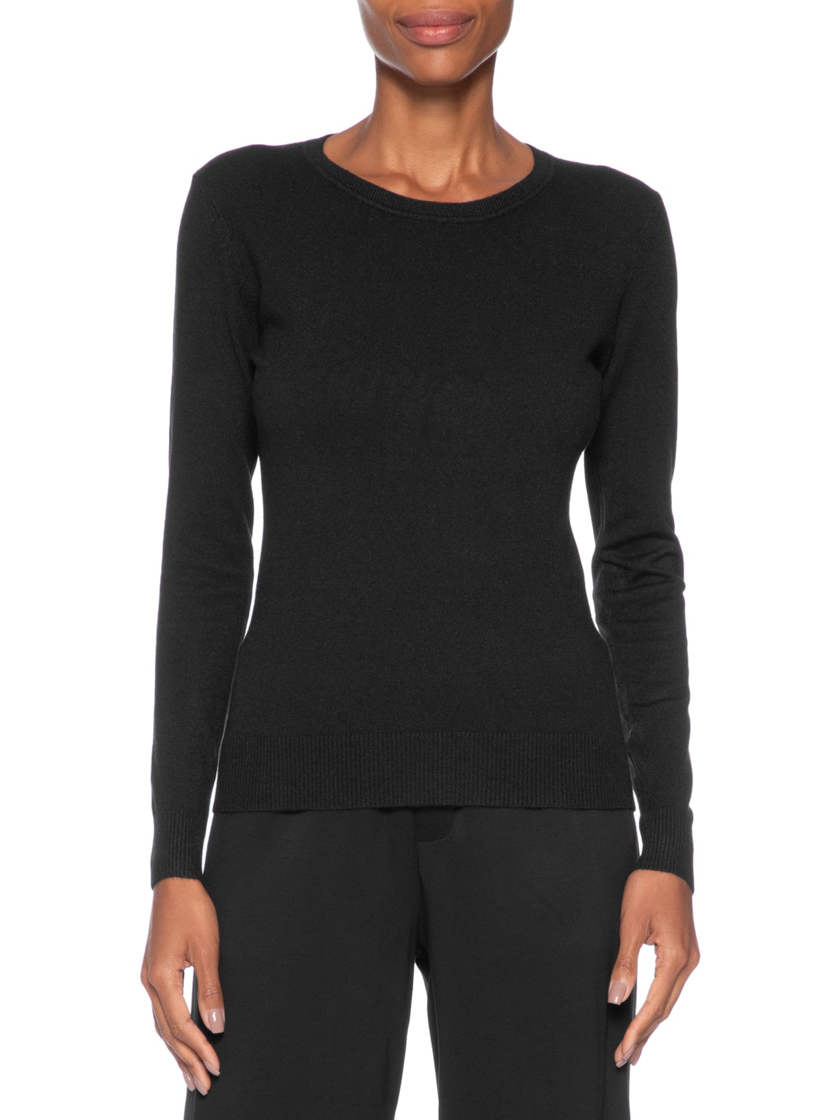 Blusa Feminina Tricot Básica Preto Basiq