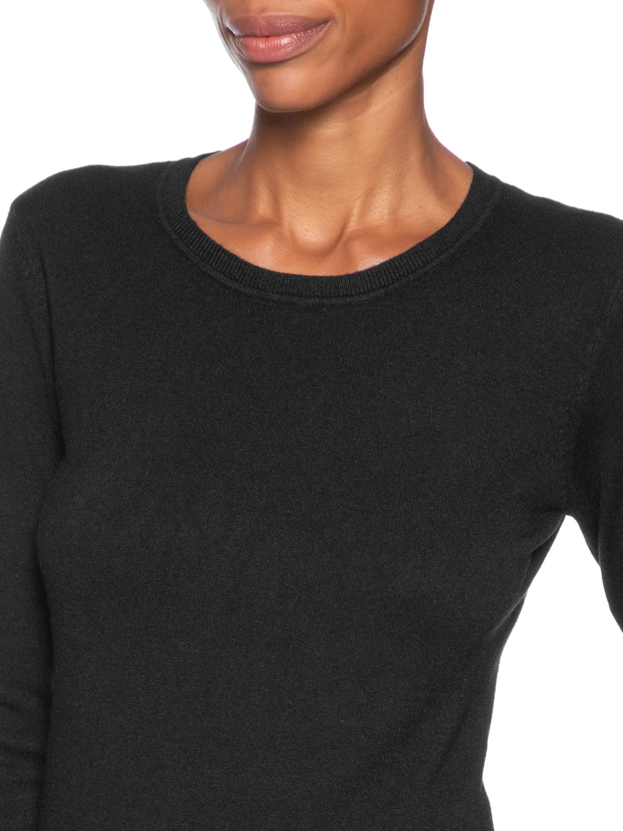 Blusa Feminina Tricot Básica Preto Basiq