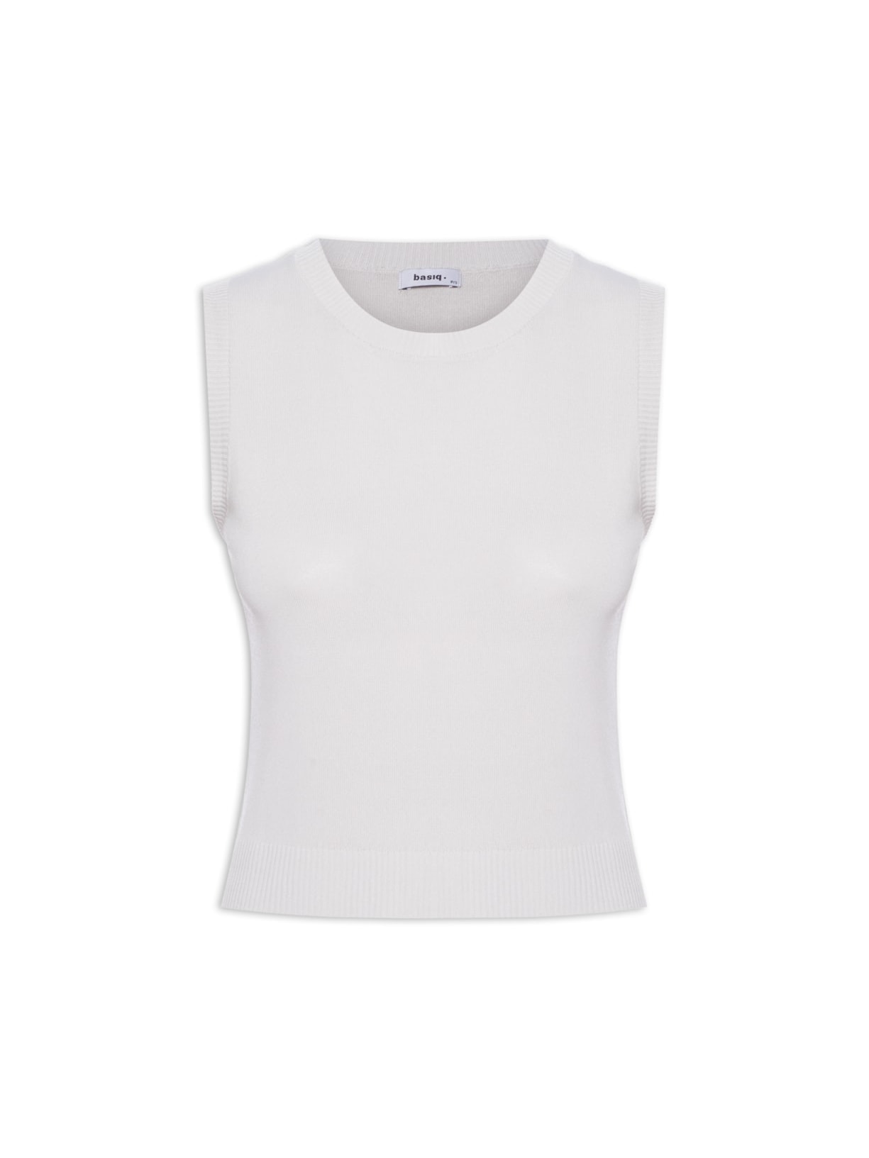 Blusa Feminina Tricot Básica Sem Manga - Cinza