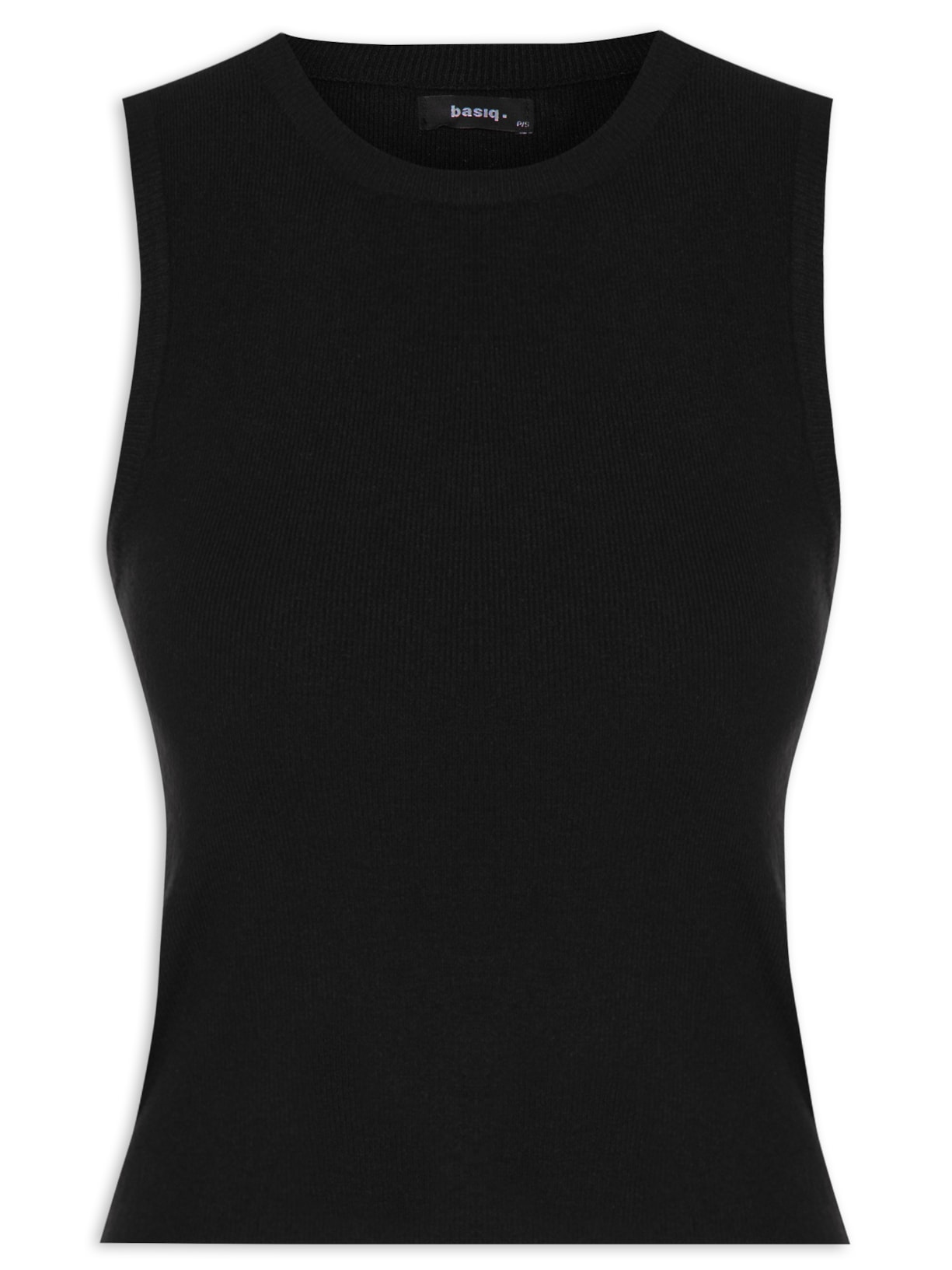 Blusa Feminina Tricot Básica Sem Manga - Preto