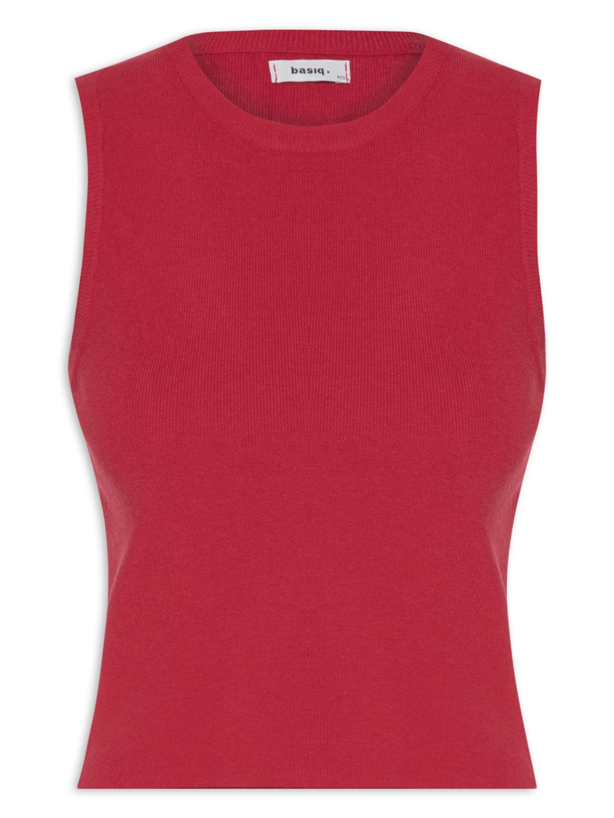 Blusa Feminina Tricot Básica Sem Manga - Vermelho
