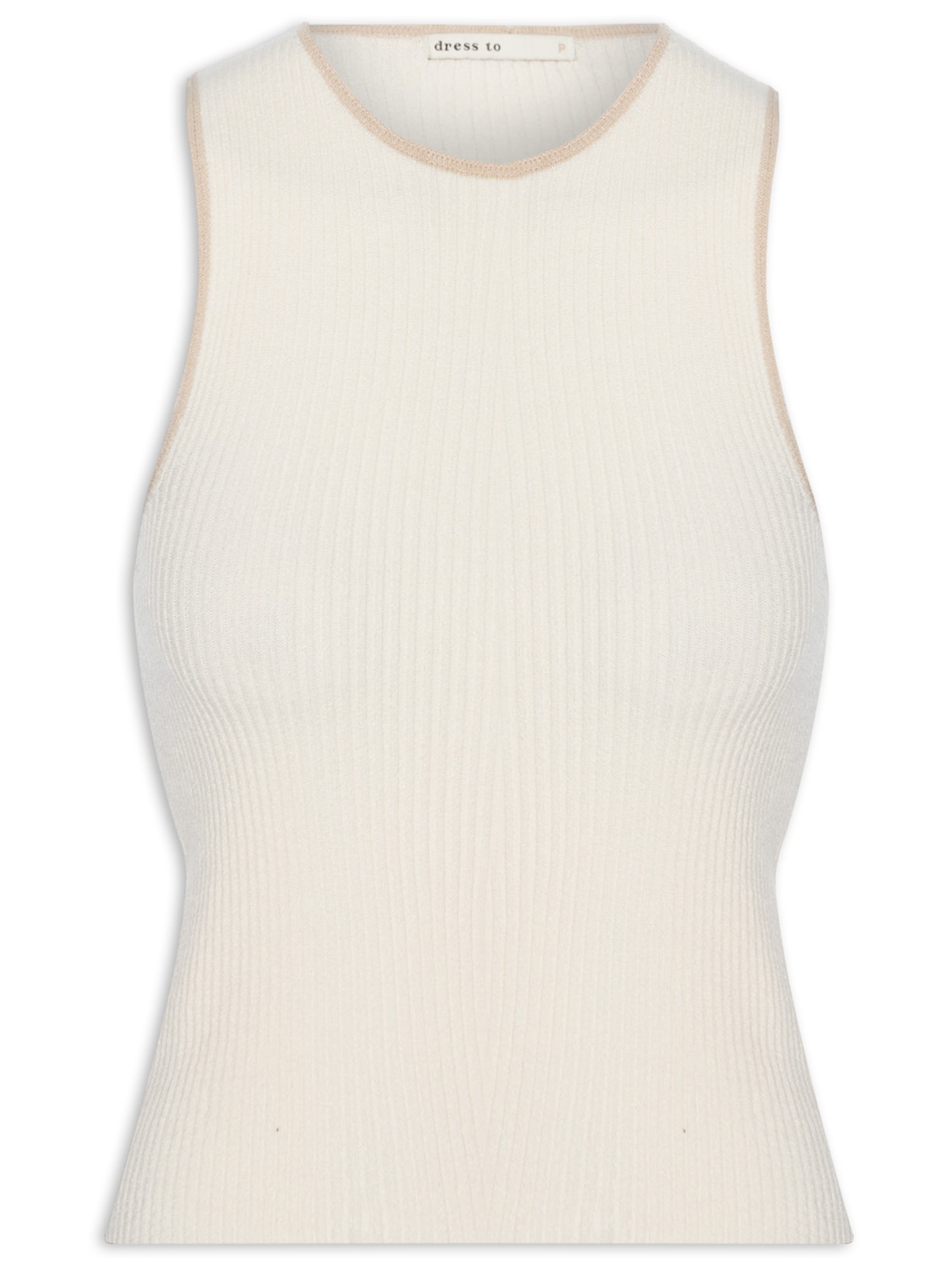 Blusa Feminina Tricot Bicolor - Bege