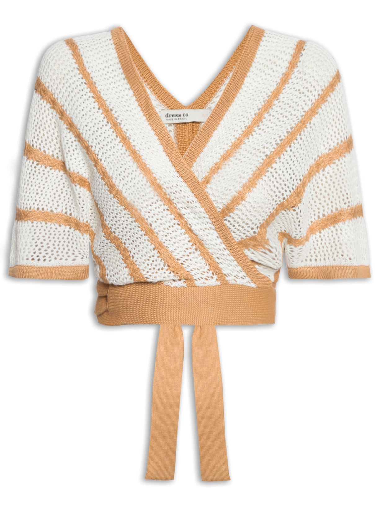 Blusa Feminina Tricot Bicolor - Bege