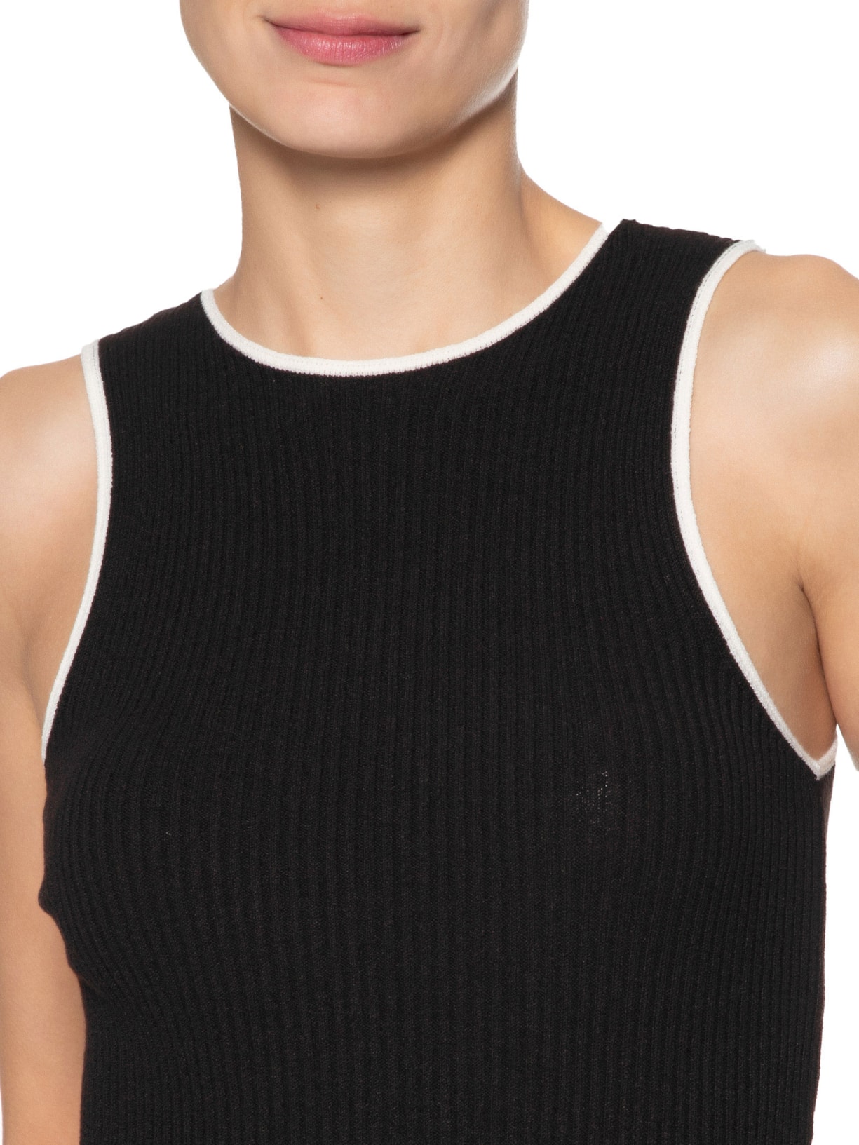 Blusa Feminina Tricot Bicolor Preto  Dress To