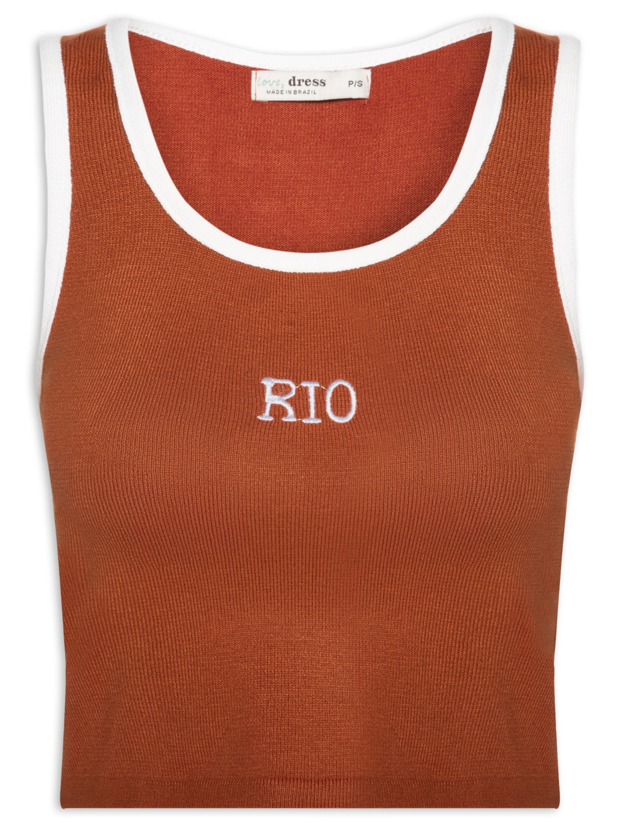 Blusa Feminina Tricot Bordada Rio - Marrom