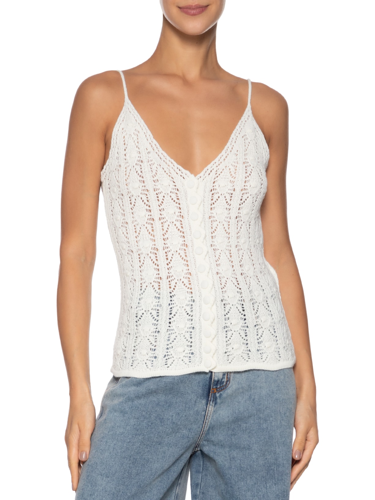 Blusa Feminina Tricot Botões Amarelo Dress To