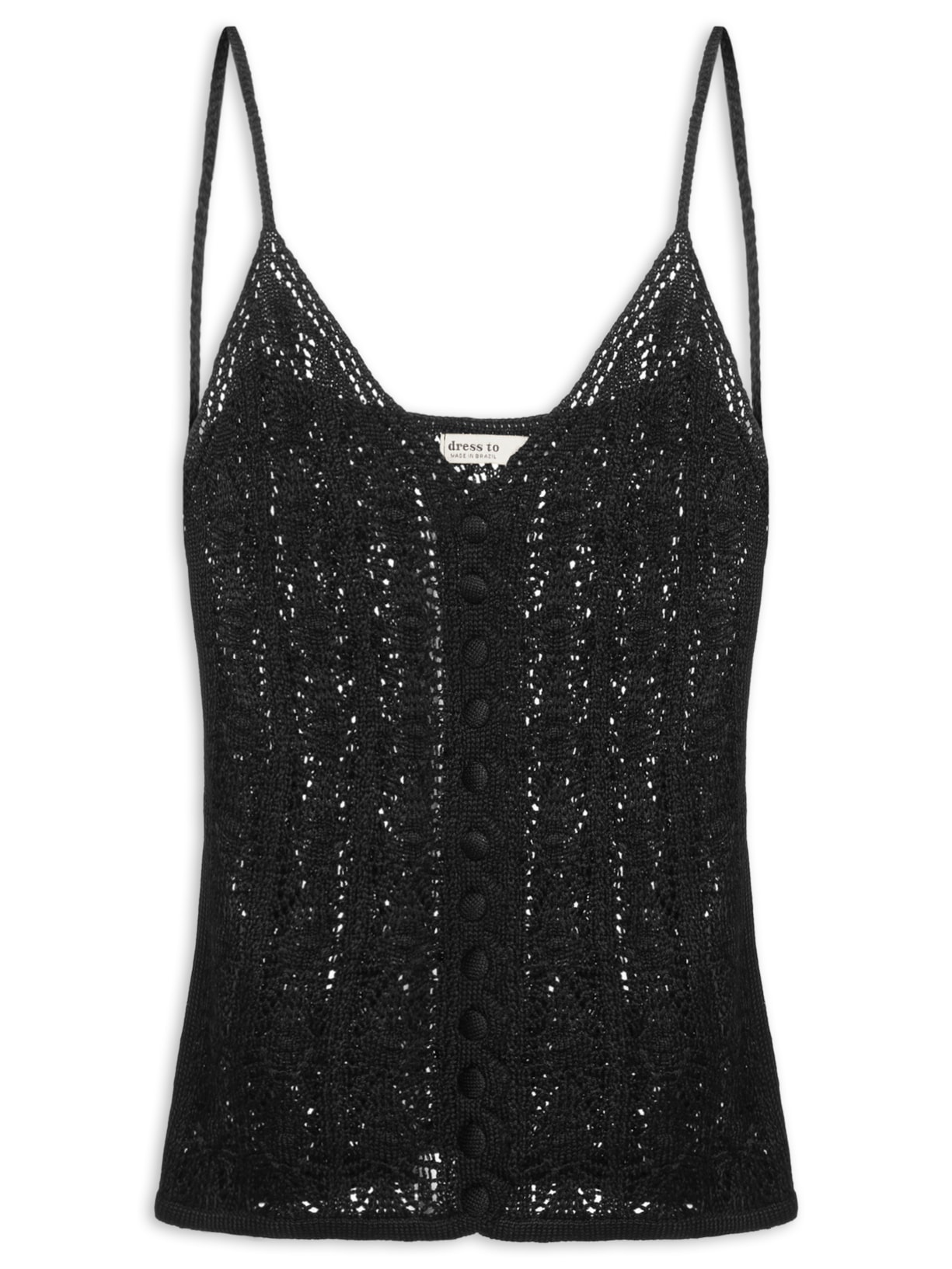 Blusa Feminina Tricot Botões - Preto