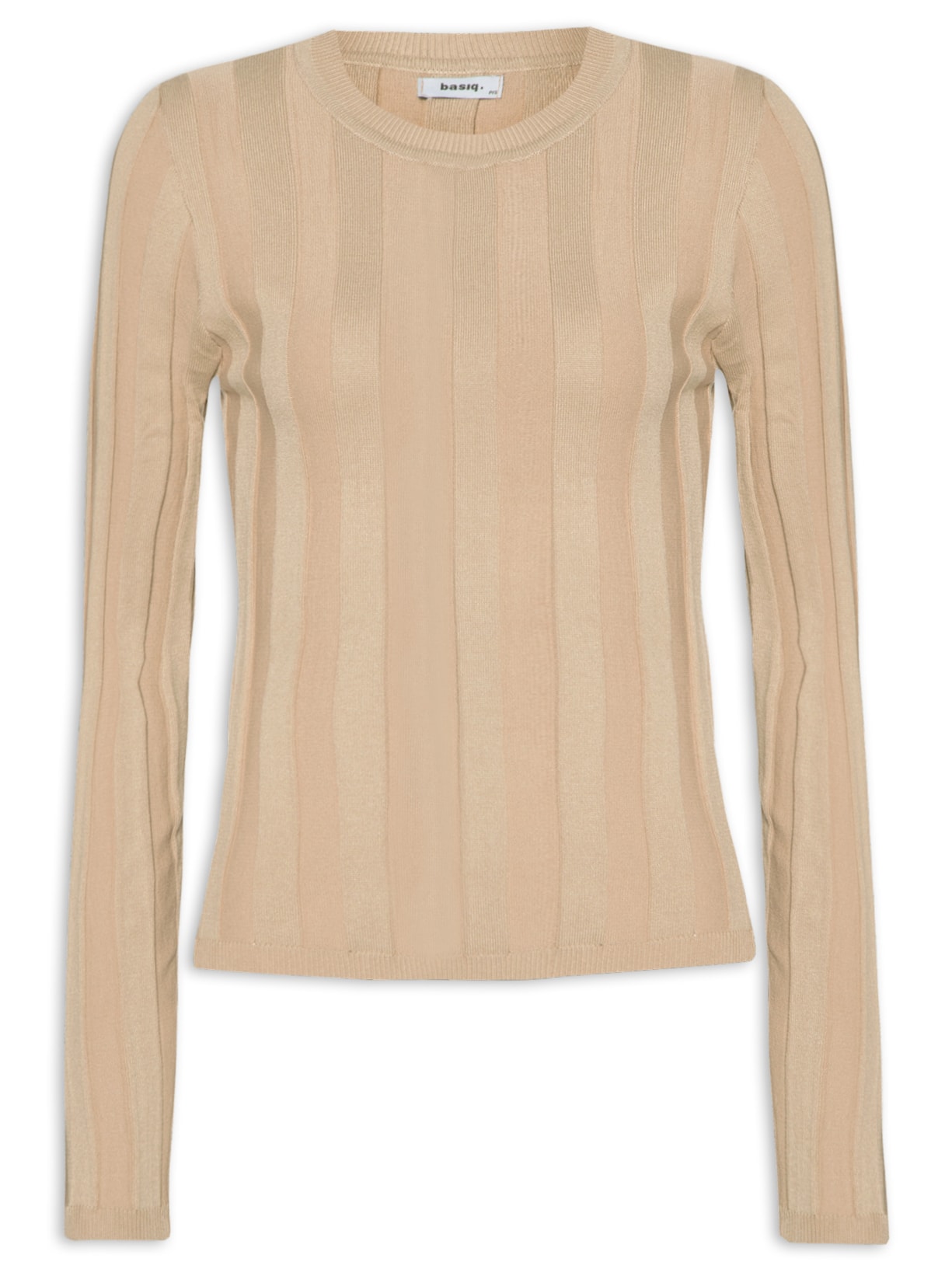 Blusa Feminina Tricot Canelada - Bege