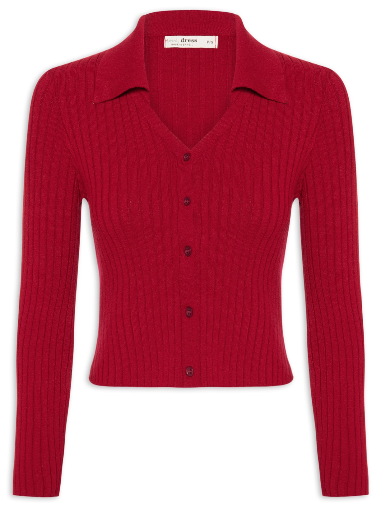 Blusa Feminina Tricot Canelada - Vermelho