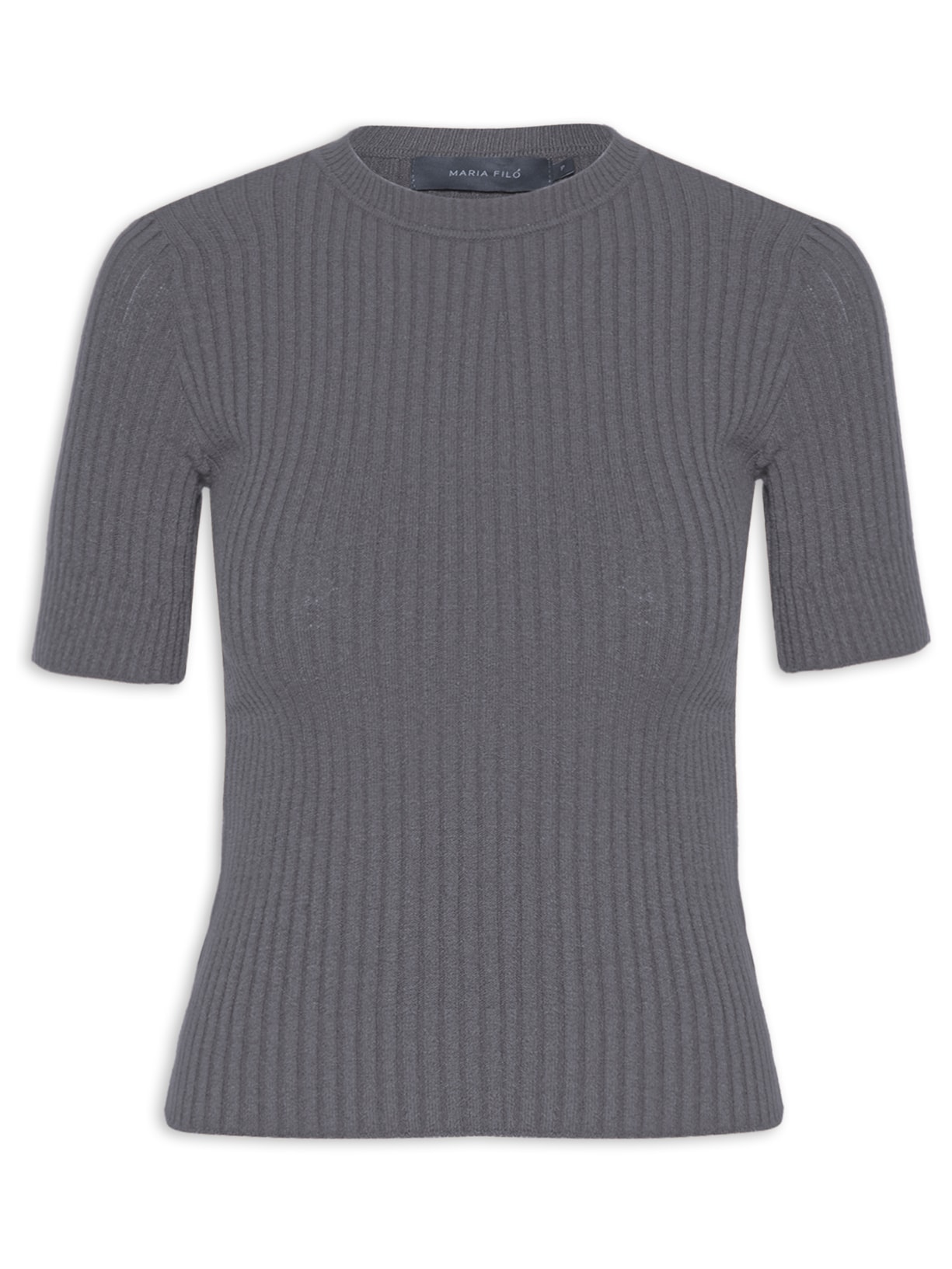 Blusa Feminina Tricot Canelado - Cinza