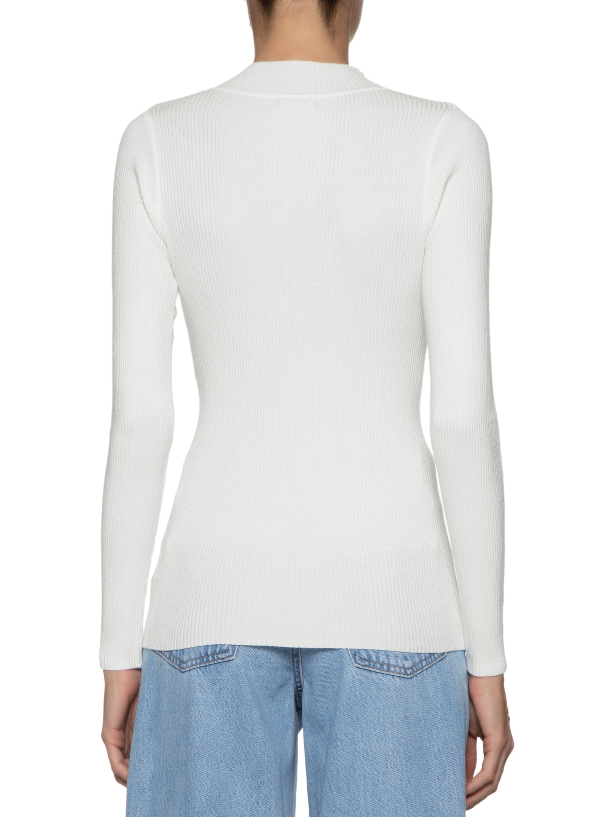 Blusa Feminina Tricot Canelado Off White Basiq