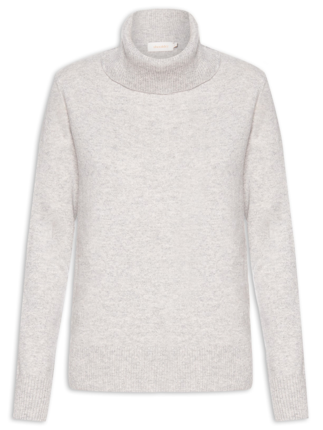 Blusa Feminina Tricot Cashmere Gola Alta - Cinza