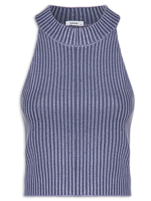 Blusa Feminina Tricot Cava Americana - Azul