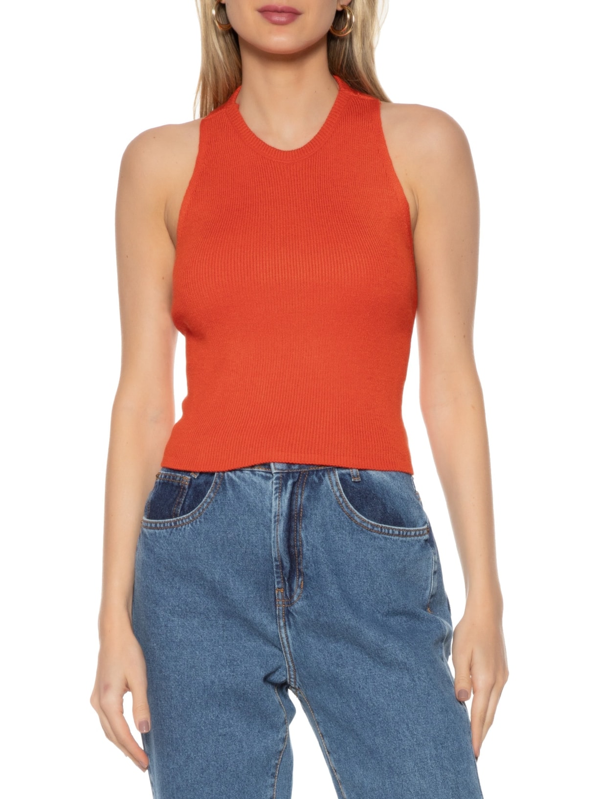 Blusa Feminina Tricot Cavada Vermelho Dress To