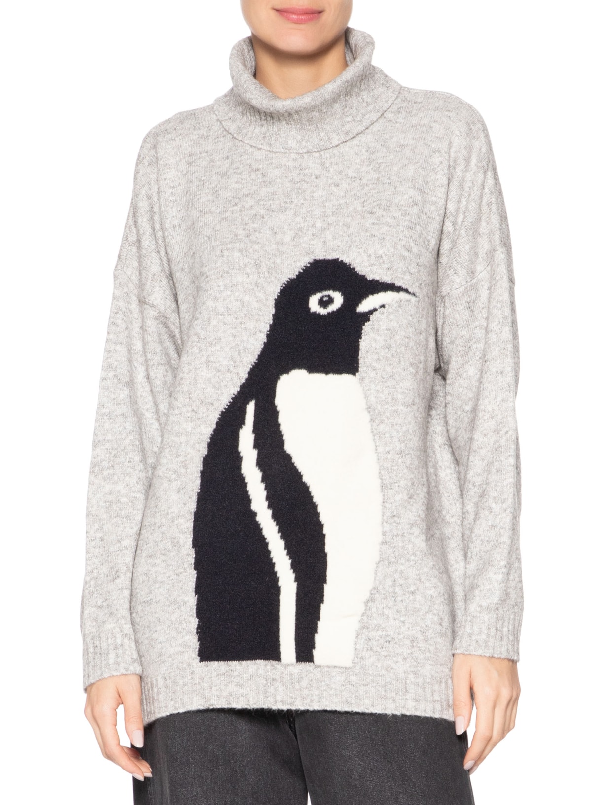 Blusa Feminina Tricot Cinza Anselmi