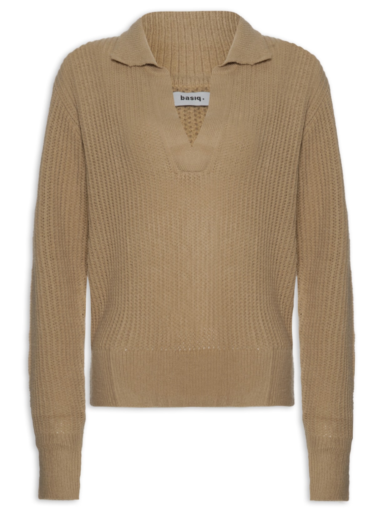 Blusa Feminina Tricot Com Decote V - Marrom