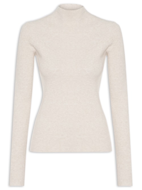 Blusa Feminina Tricot Com Dedal - Bege