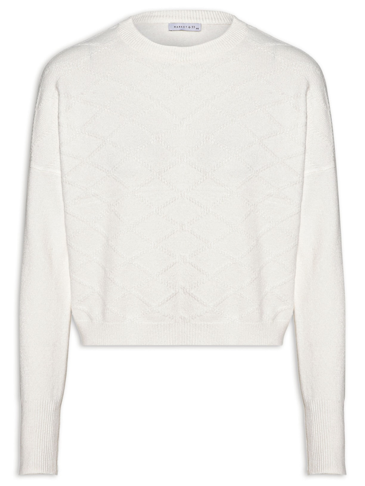 Blusa Feminina Tricot Com Manga Longa - Off White