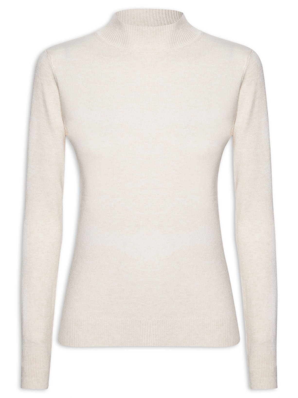 Blusa Feminina Tricot Com Manga Longa - Off White