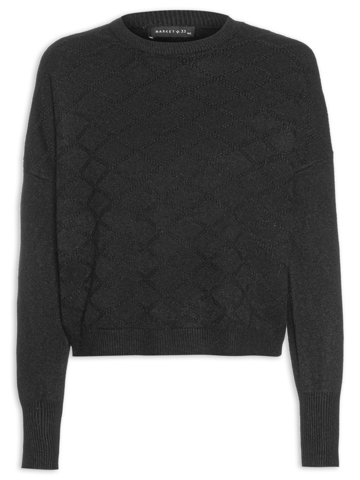 Blusa Feminina Tricot Com Manga Longa - Preto