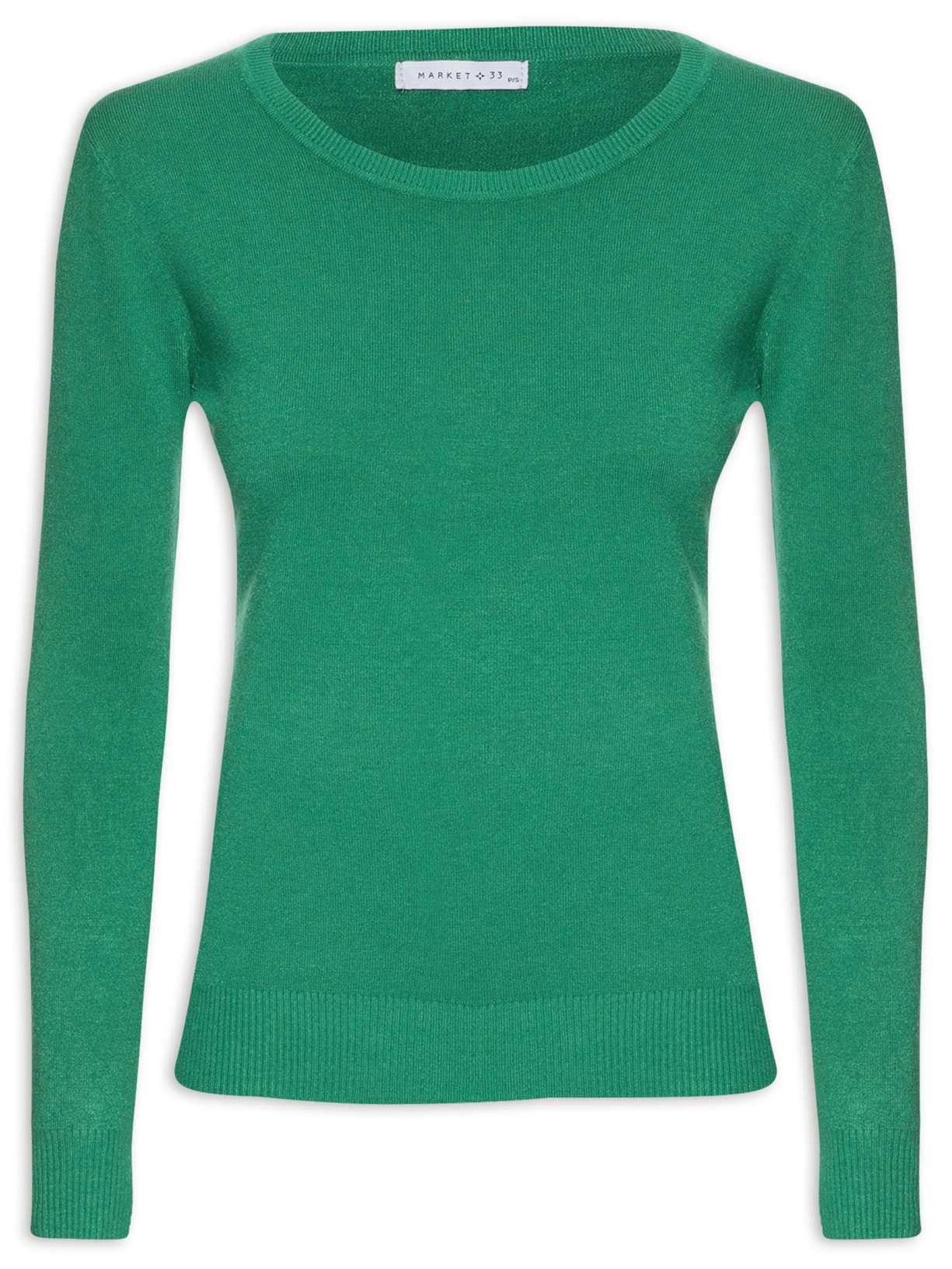 Blusa Feminina Tricot Com Manga Longa - Verde