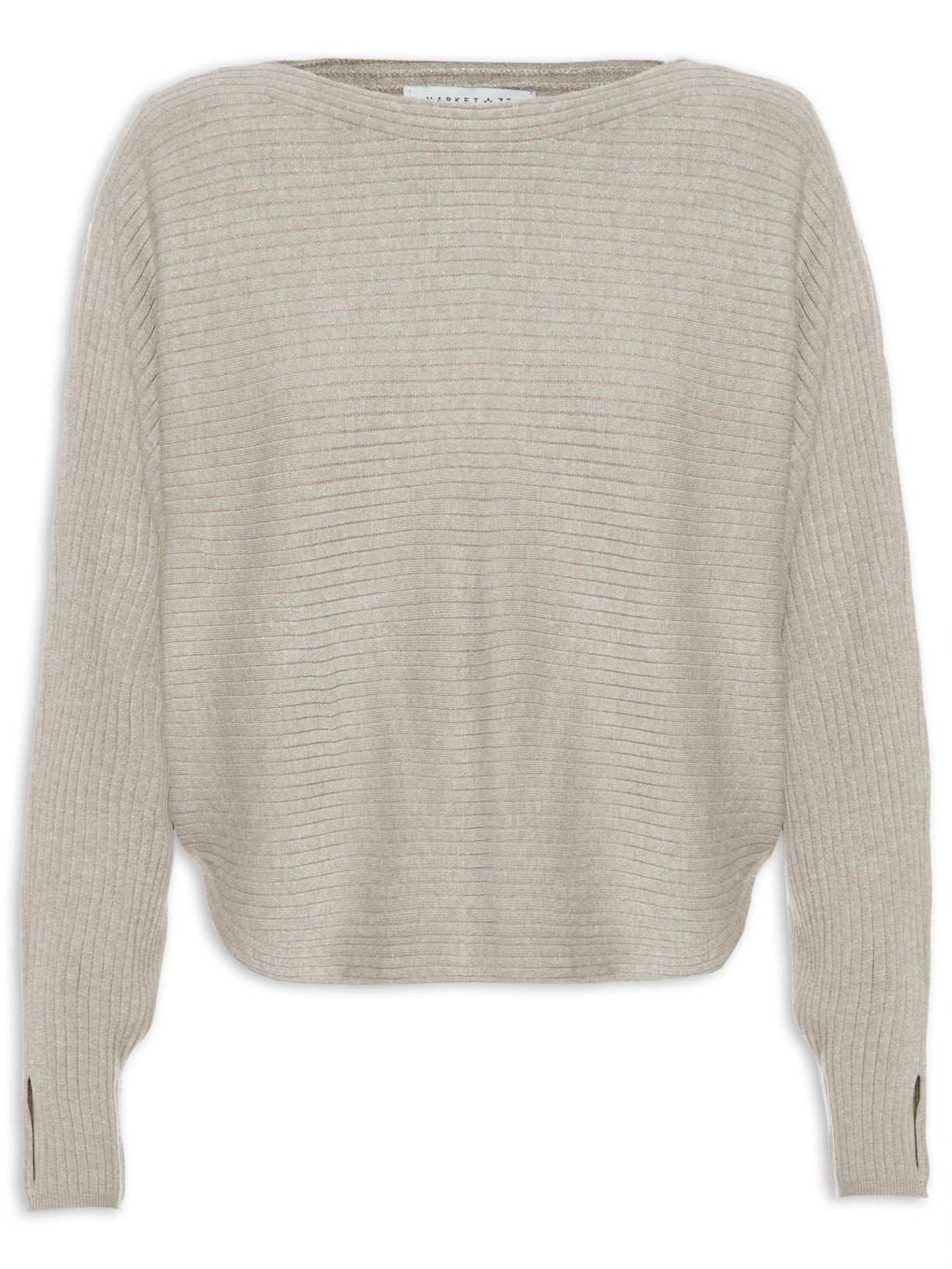 Blusa Feminina Tricot Com Manga Morcego - Bege