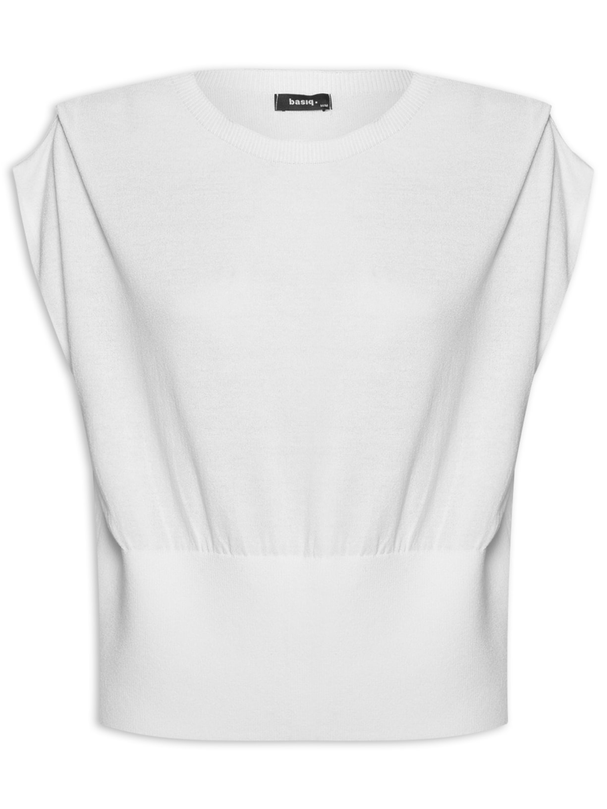 Blusa Feminina Tricot Com Prega No Ombro - Branco