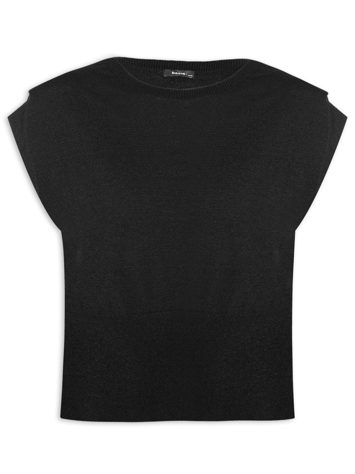 Blusa Feminina Tricot Com Prega No Ombro - Preto