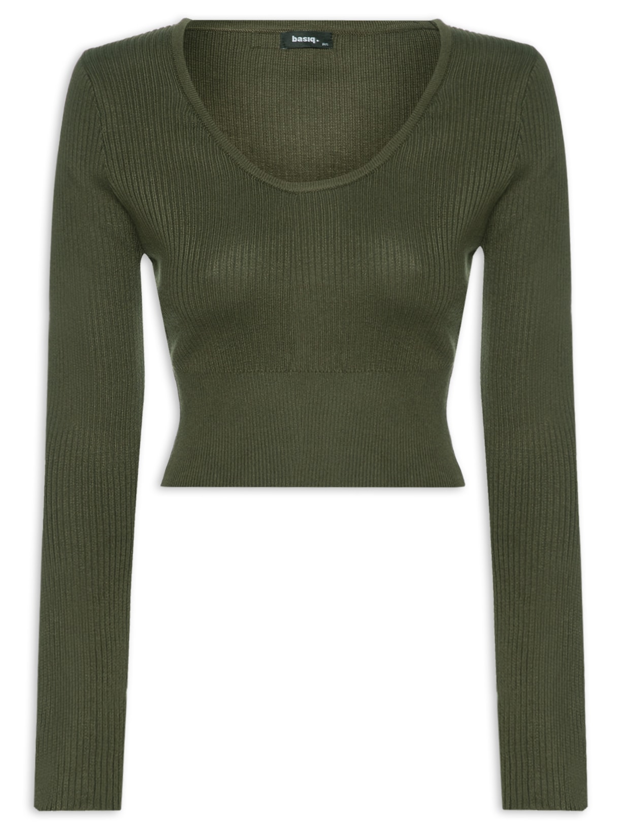 Blusa Feminina Tricot Com Recorte - Verde