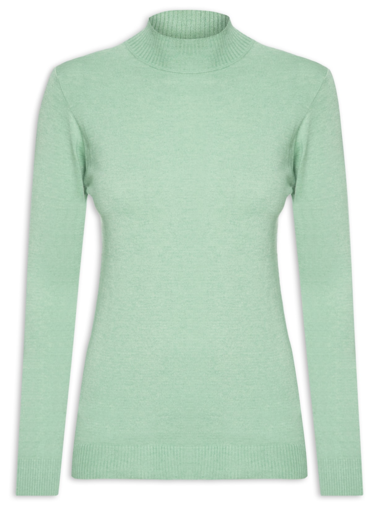 Blusa Feminina Tricot Comfy Com Gola Alta - Verde