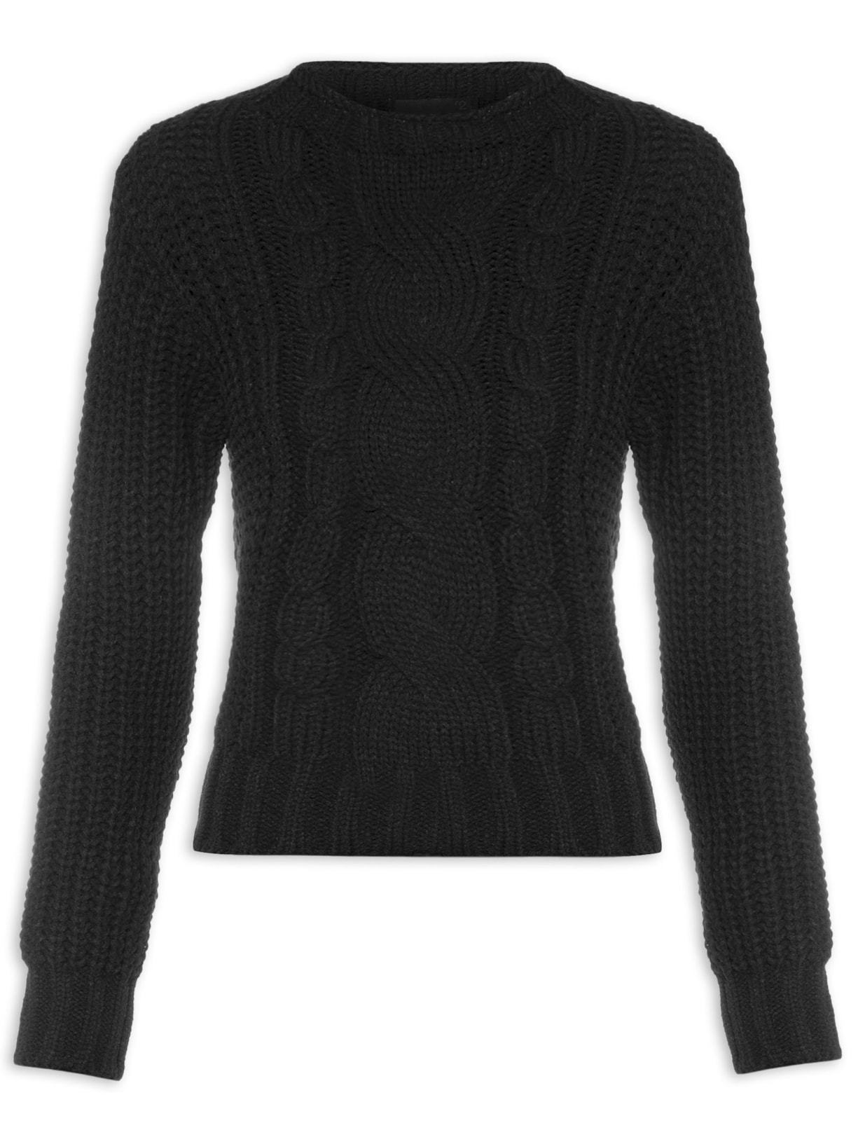 Blusa Feminina Tricot Cropped - Preto